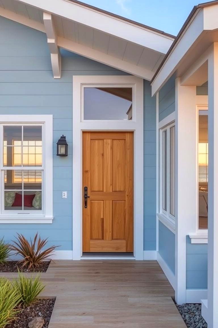 Coastal Blues and Whites - 24 Exterior Garage Lighting Ideas