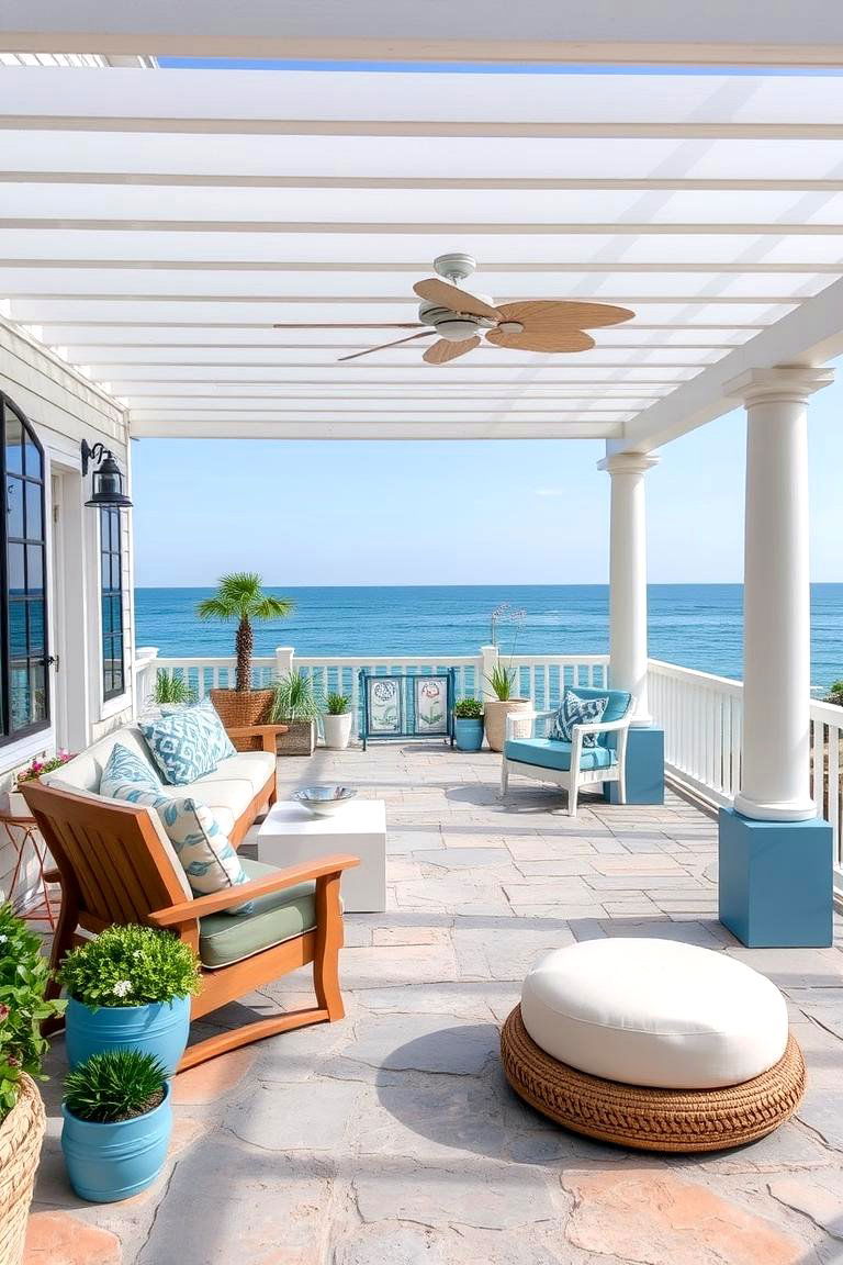 Coastal Bluestone Patio with Nautical Accents - 24 Bluestone Patio Ideas
