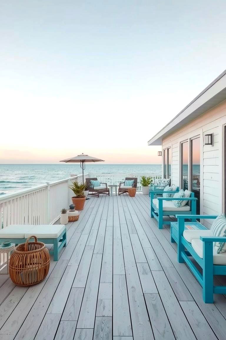 Coastal Breeze Inspired Deck - 24 Ground Level Deck Ideas