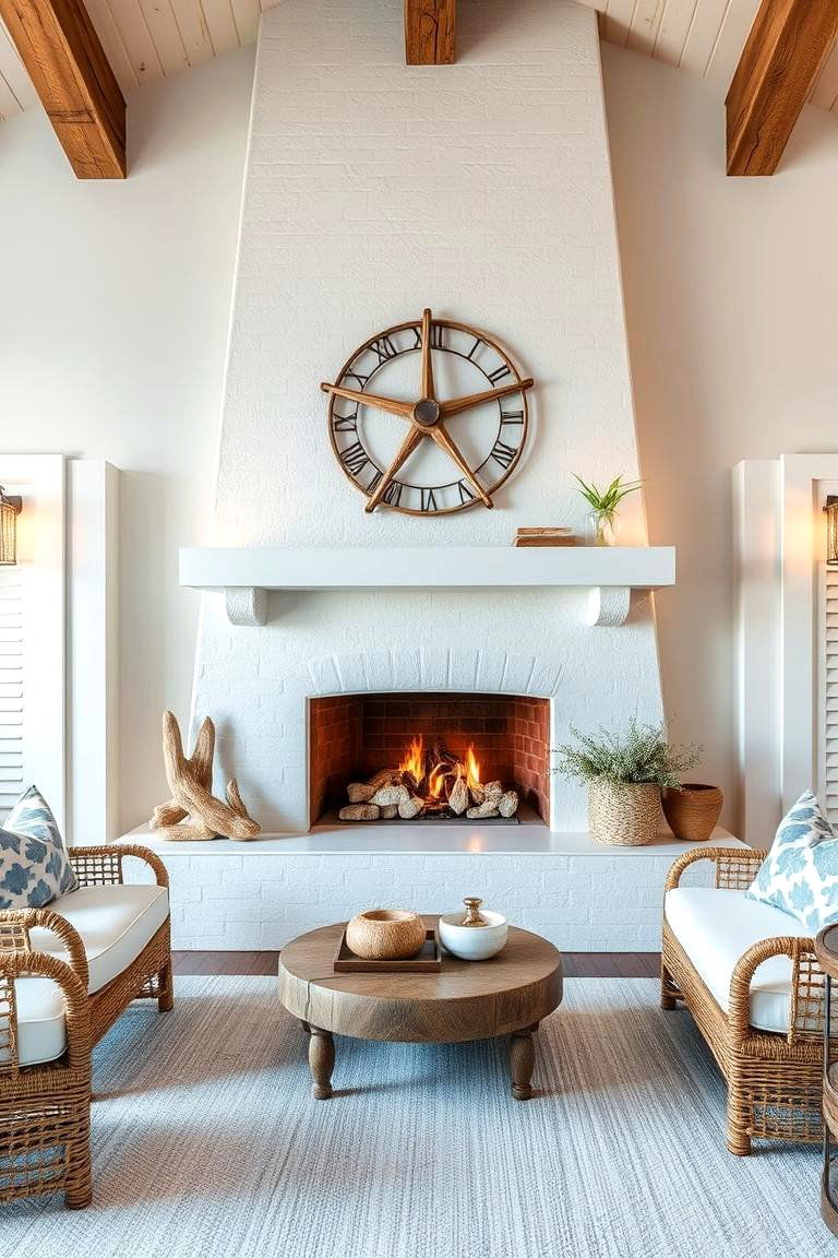 Coastal Breeze Stucco Fireplace - 24 Stucco Fireplace Ideas