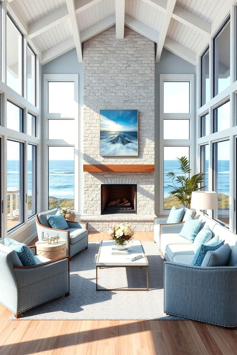 Coastal Breeze Sunroom - 24 Sunroom With Fireplace Ideas