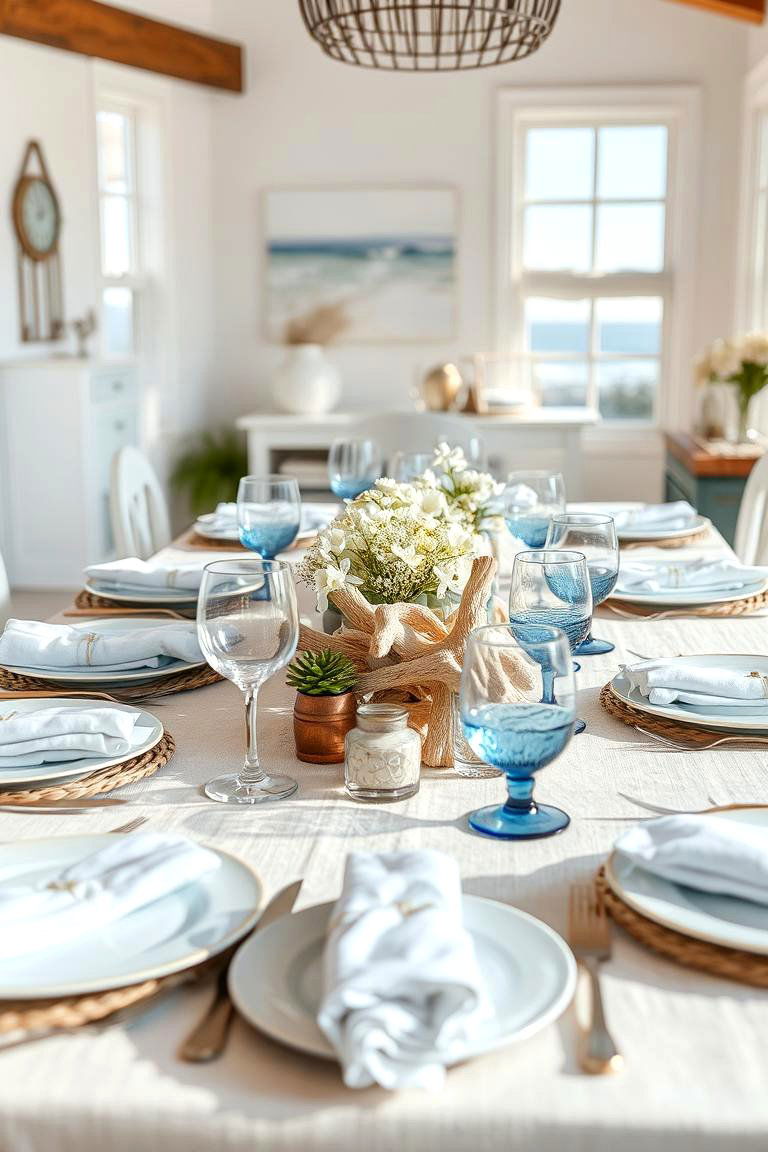 Coastal Breeze Table Setting - 24 Table Setting Ideas