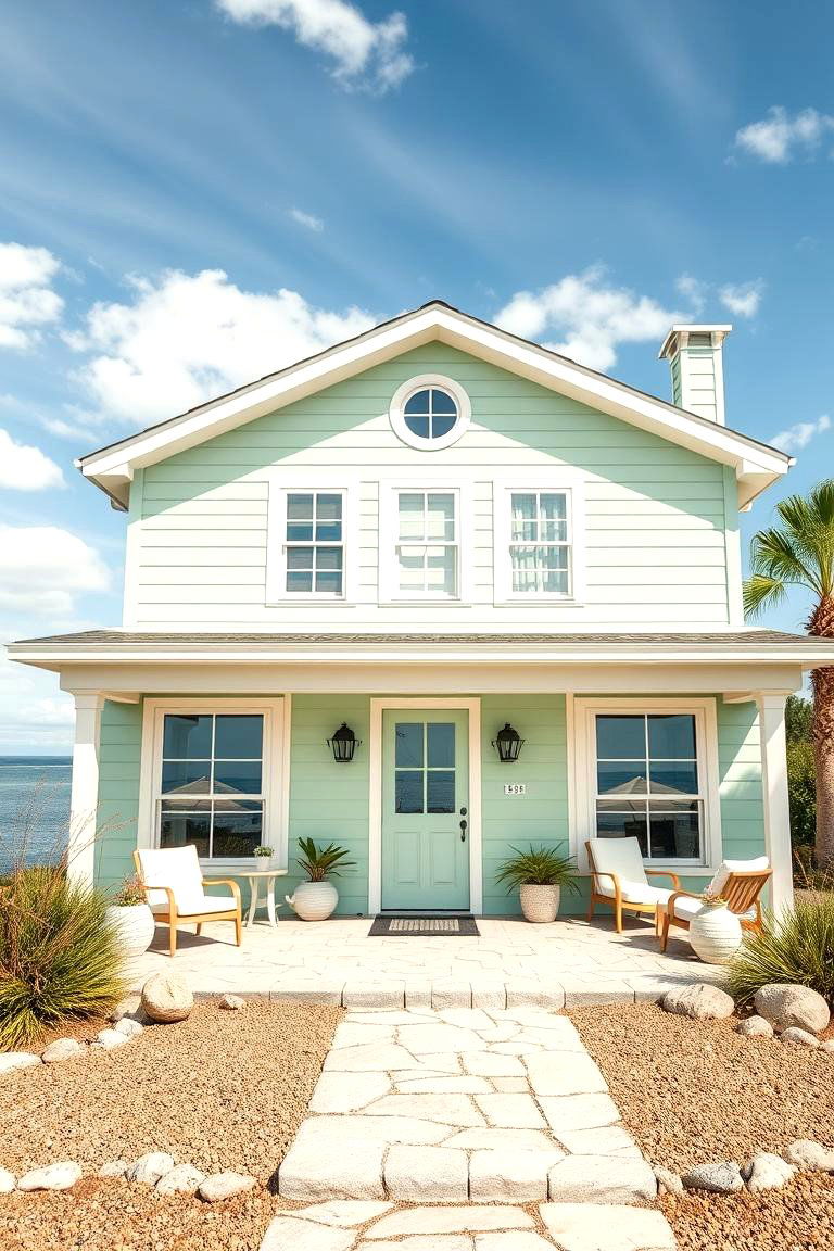 Coastal Breeze Vibe - 24 Light Green House Exterior Ideas