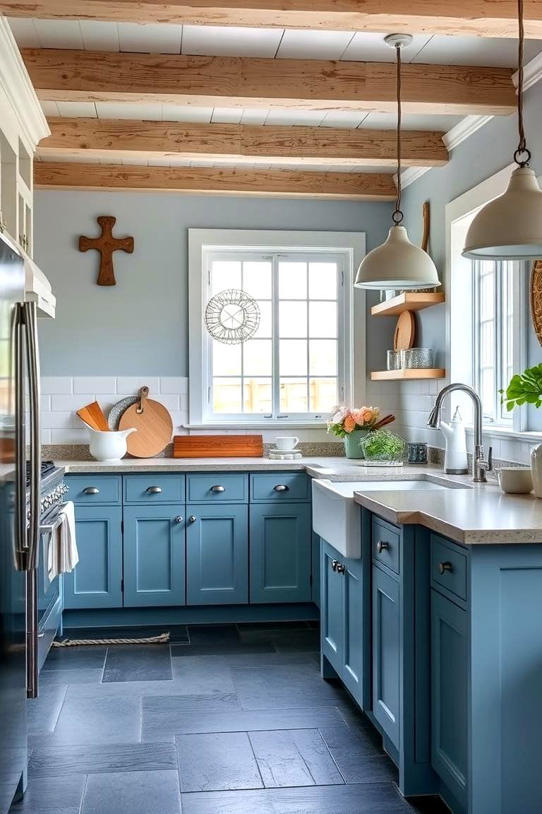 Coastal Calm Aesthetic - 24 Kitchens With Slate Floors