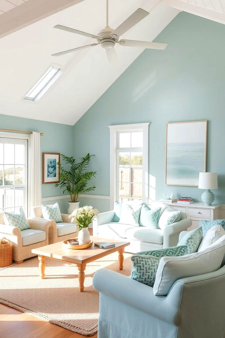 Coastal Calm Light Blue and Seafoam Green - 24 Blue and Green Color Combos for Decorating