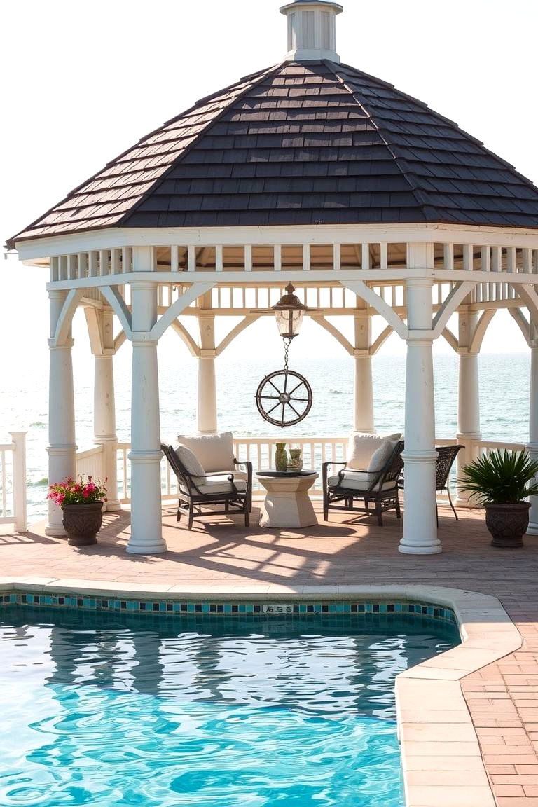 Coastal Charm Gazebo - 24 Pool Gazebo Ideas