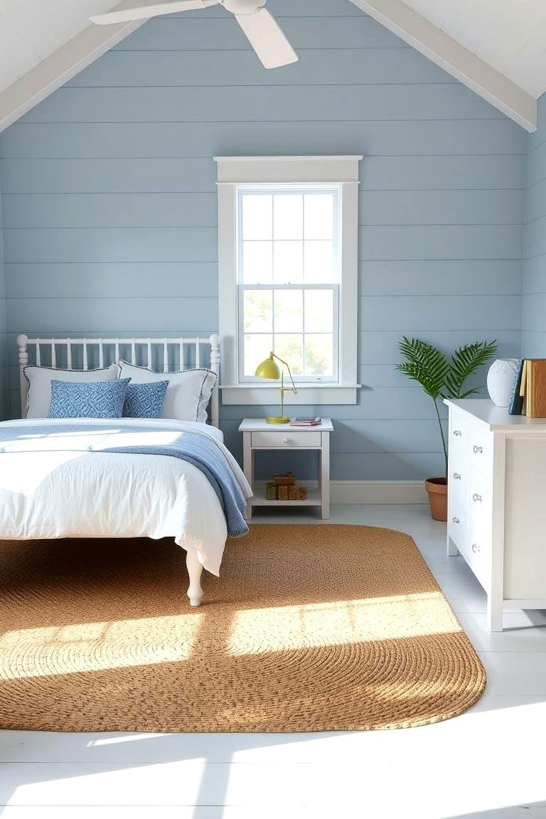 Coastal Chic Shiplap with Soft Blue - 24 Shiplap Bedroom Ideas