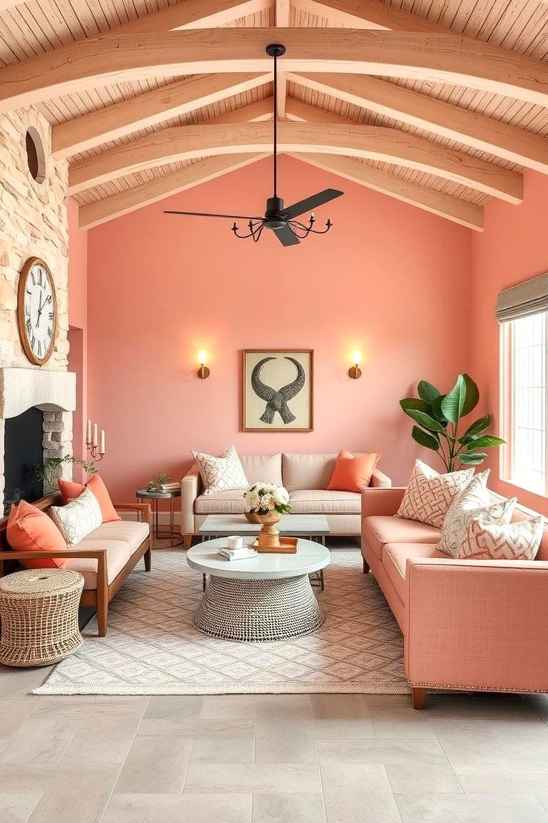 Coastal Coral Lounge - 24 Tropical Bedroom Ideas