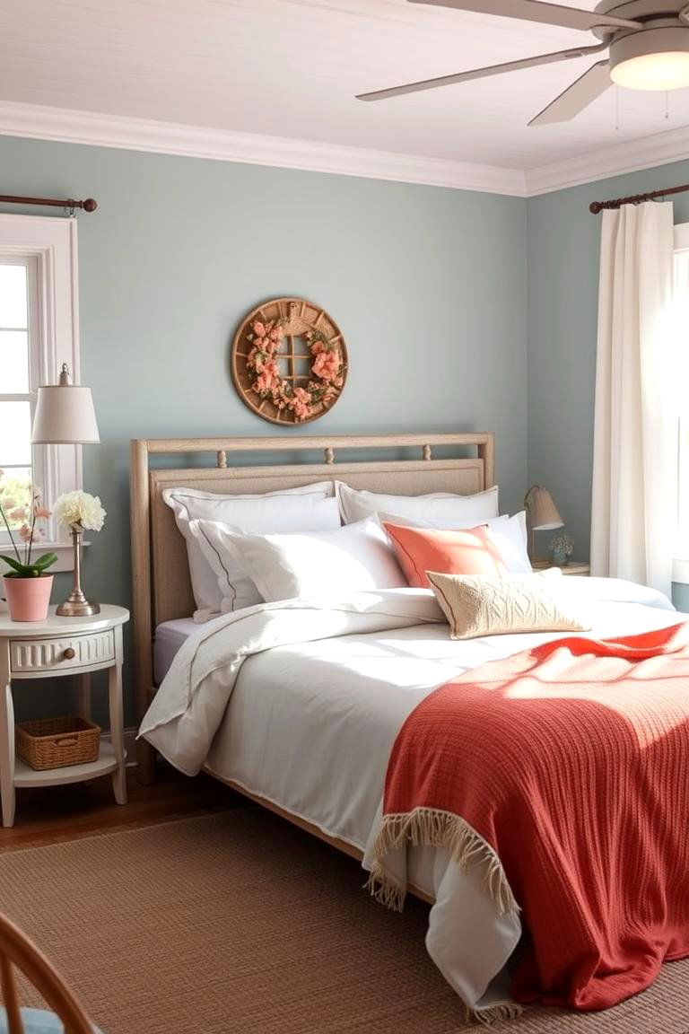 Coastal Coral Vibes - 24 Coral Bedroom Ideas