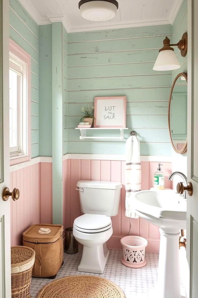 Coastal Freshness - 24 Pink and Green Bathroom Design Ideas