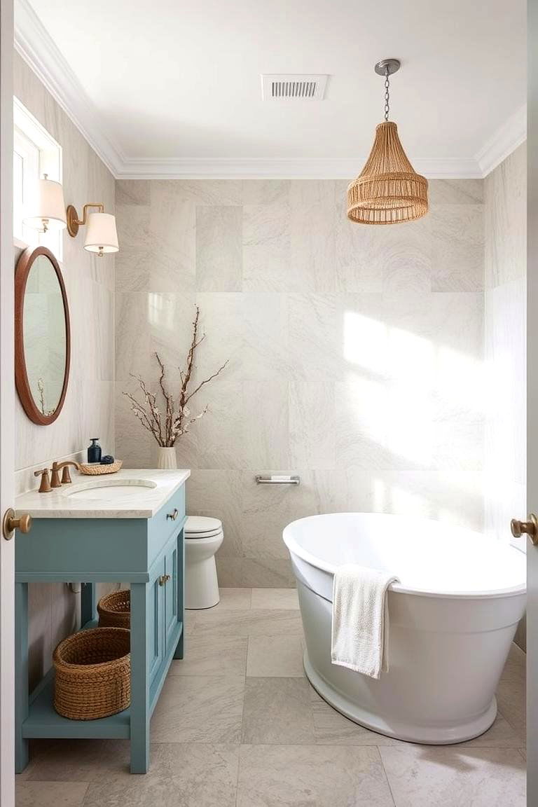 Coastal Inspiration - 24 Travertine Tile Bathroom Ideas