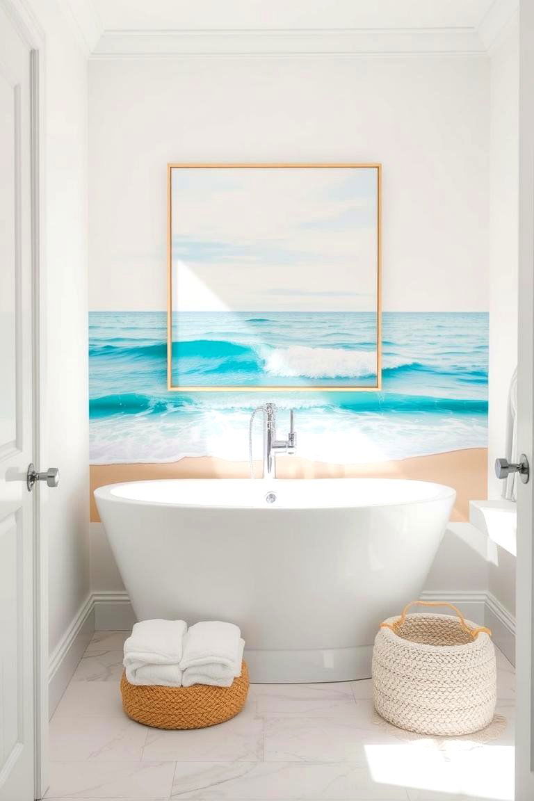 Coastal Inspired Art for a Beachy Escape - 24 Bathroom Art Ideas