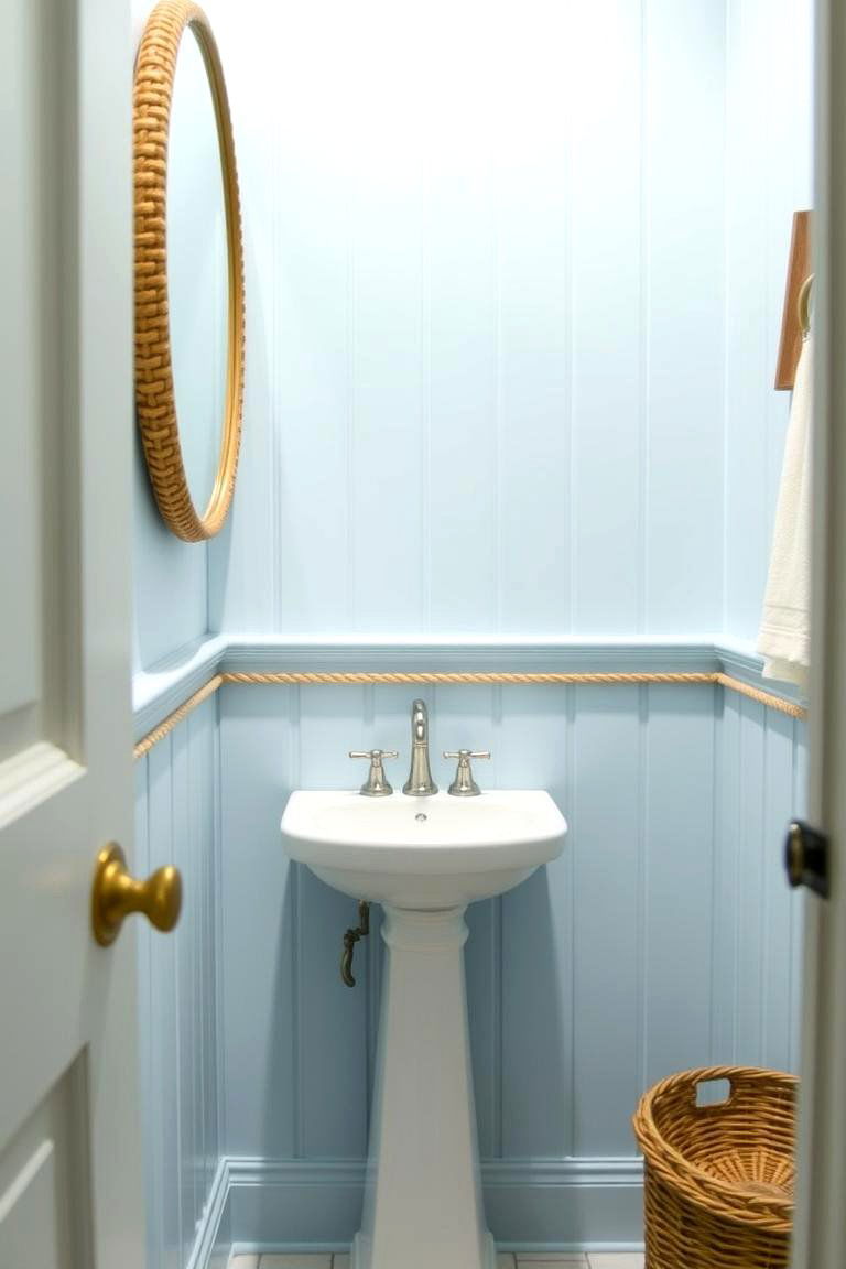 Coastal Inspired Beadboard with a Twist - 24 Powder Room Wainscoting Ideas