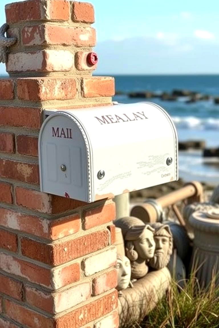 Coastal Inspired Brick Mailbox - 24 Brick Mailbox Ideas