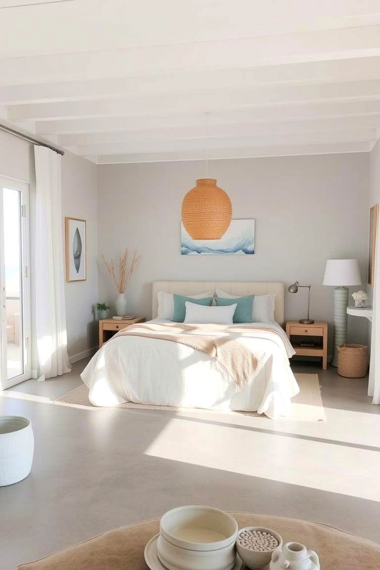 Coastal Inspired Concrete Floor Bedroom with Airy Ambience - 24 Concrete Floor Bedroom Ideas