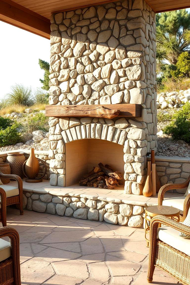 Coastal Inspired Fireplace Retreat - 24 Outdoor Corner Fireplace Ideas