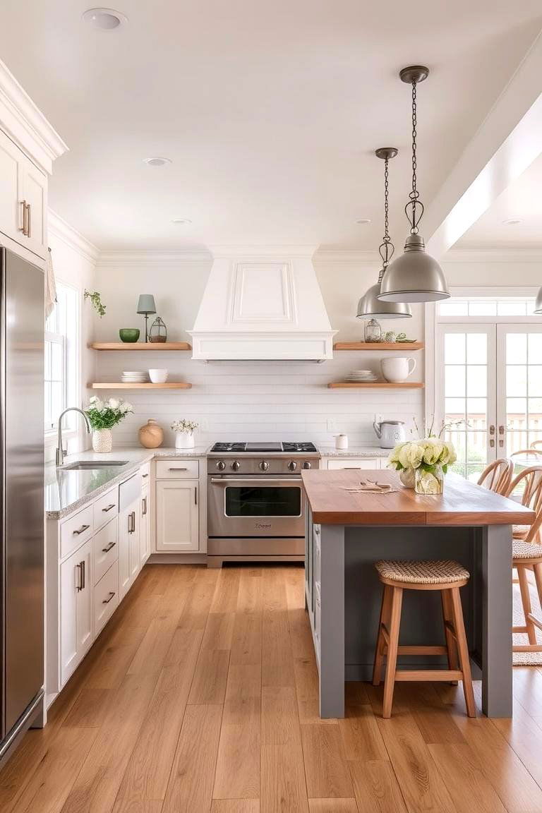 Coastal Inspired Kitchen Peninsula - 24 Kitchen Peninsula Ideas