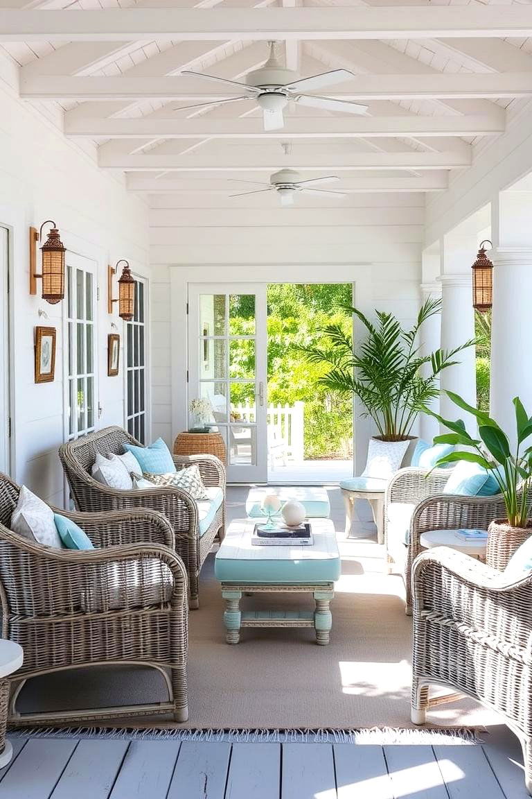 Coastal Inspired Oasis - 24 Enclosed Porch Ideas