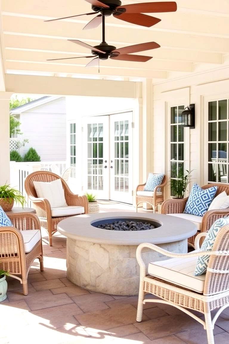 Coastal Inspired Patio - 24 Patio Ideas With Firepit