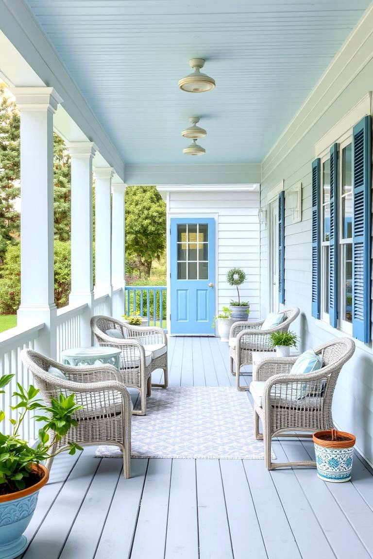 Coastal Inspired Porch Deck - 24 Front Porch Deck Ideas