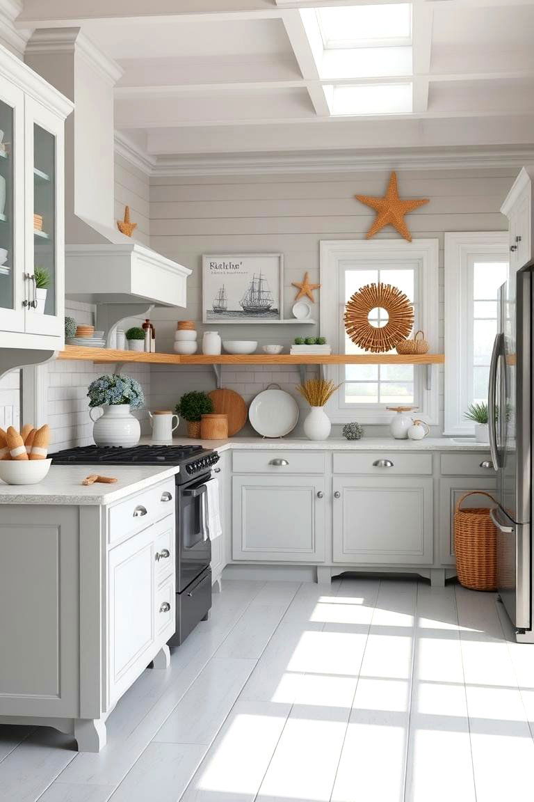 Coastal Inspired Serenity - 24 Kitchens With Grey Floors