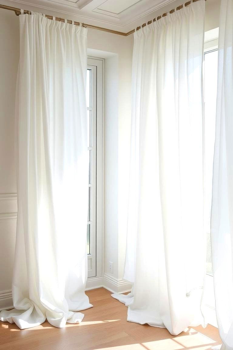 Coastal Linen Drapes - 24 Coastal Decor Ideas