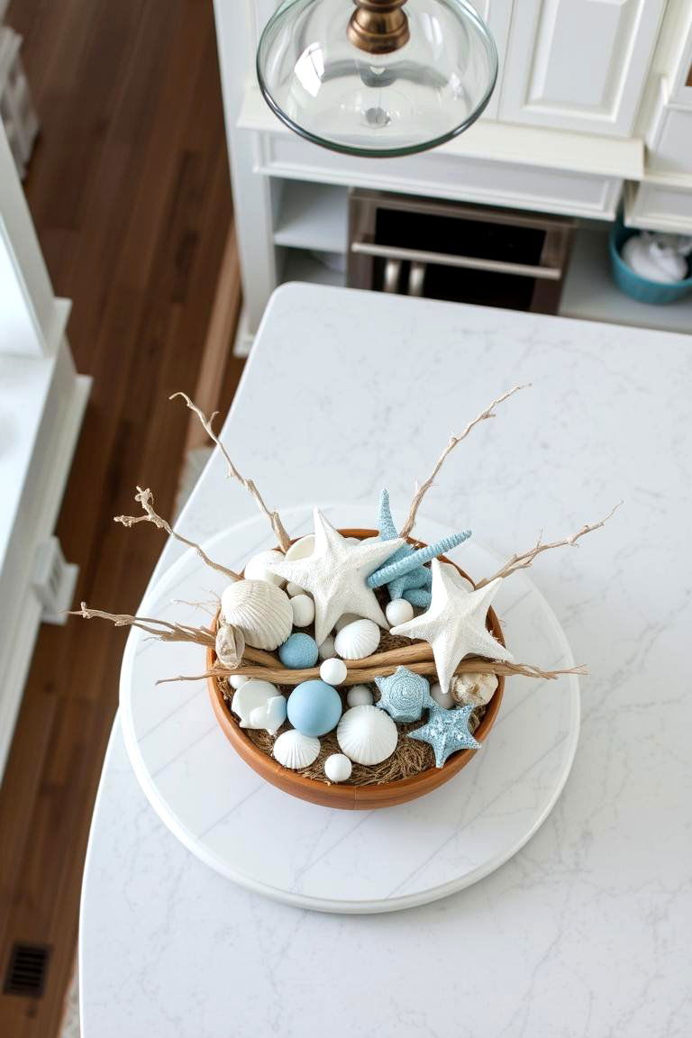 Coastal Nautical Themed Centerpiece - 24 Kitchen Island Centerpiece Ideas