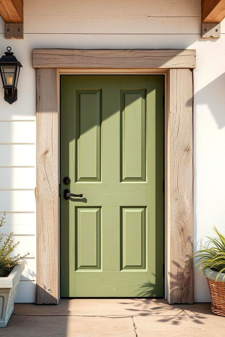 Coastal Olive Freshness - 24 Olive Green Front Door Ideas