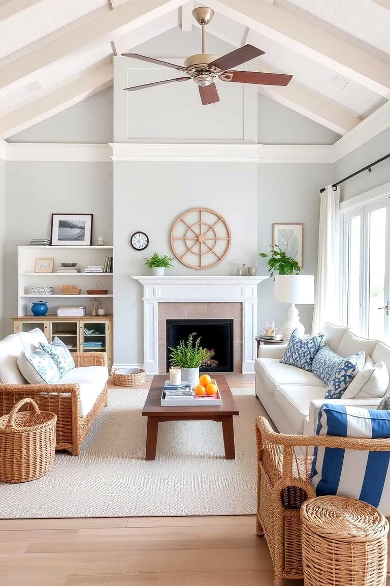 Coastal Preppy Vibes - 24 Preppy Living Room Ideas