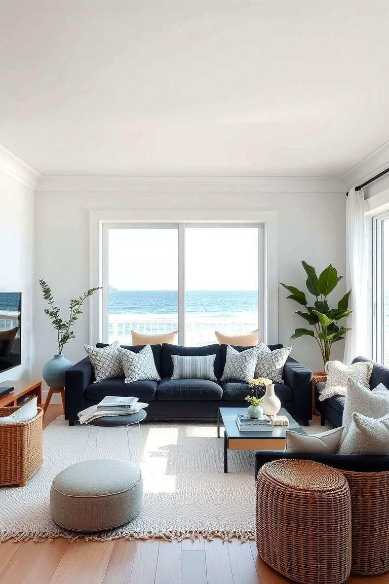 Coastal Retreat - 24 Black Couch Living Room Ideas