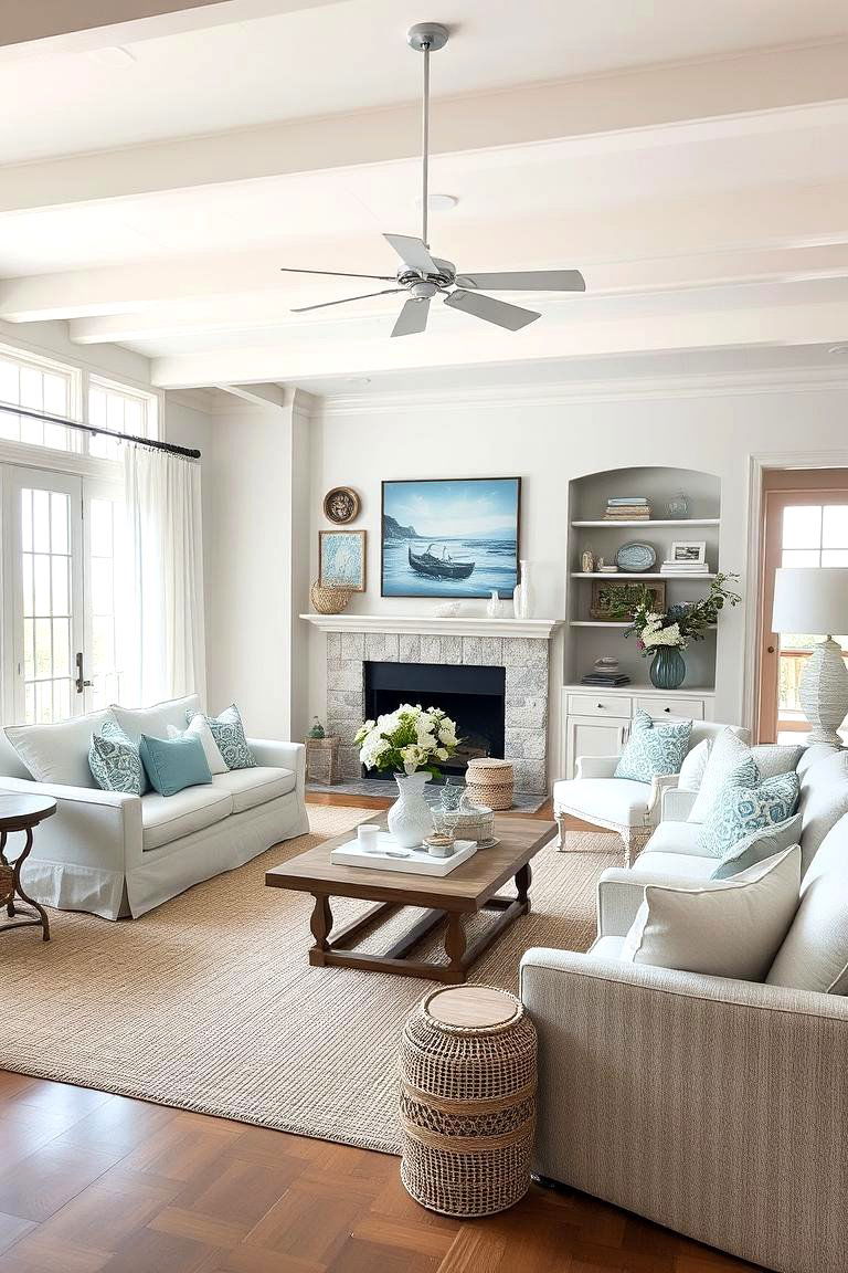 Coastal Serenity Living - 24 Mansion Living Room Ideas