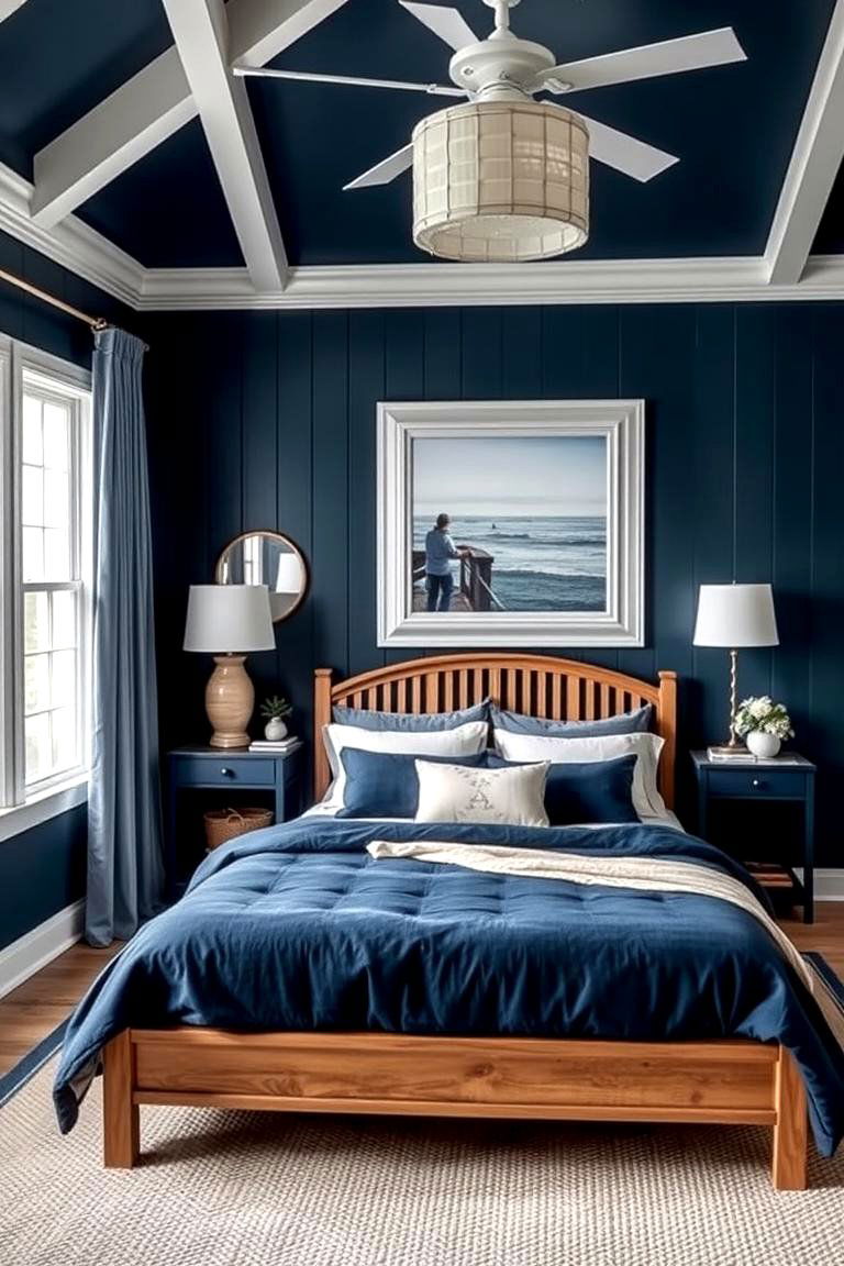 Coastal Serenity with Dark Blue - 24 Dark Blue Bedroom Ideas