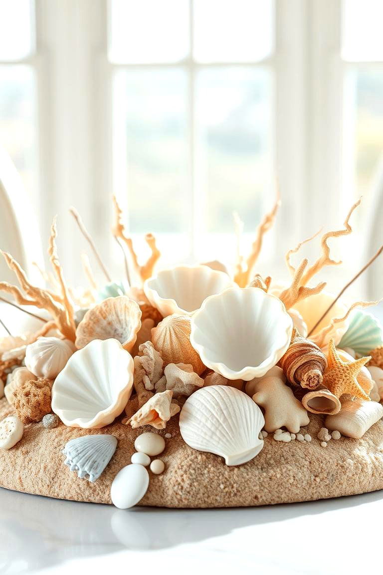 Coastal Shell Accents Centerpiece - 24 Centerpiece Ideas