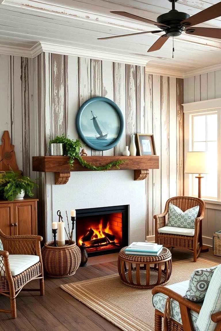 Coastal Themed Fireplace Retreat - 24 Corner Fireplace Ideas