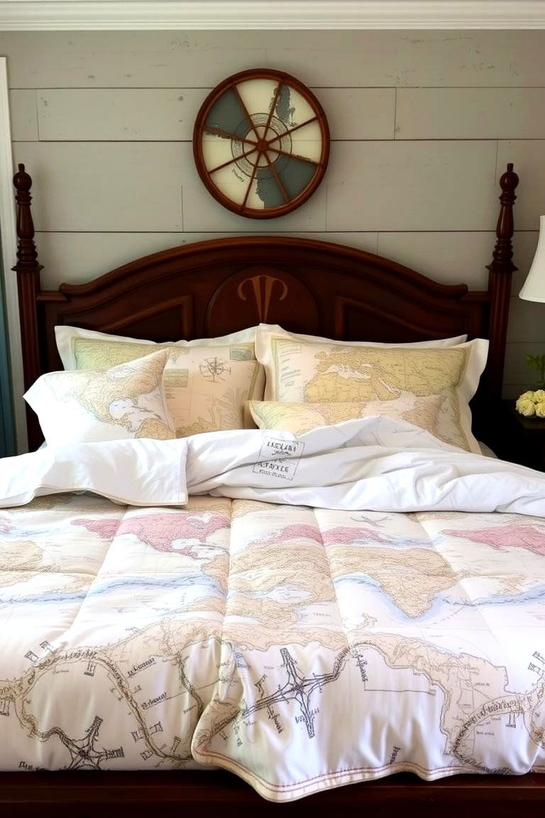 Coastal Treasure Map Bedding - 24 Pirate-themed Bedroom Ideas