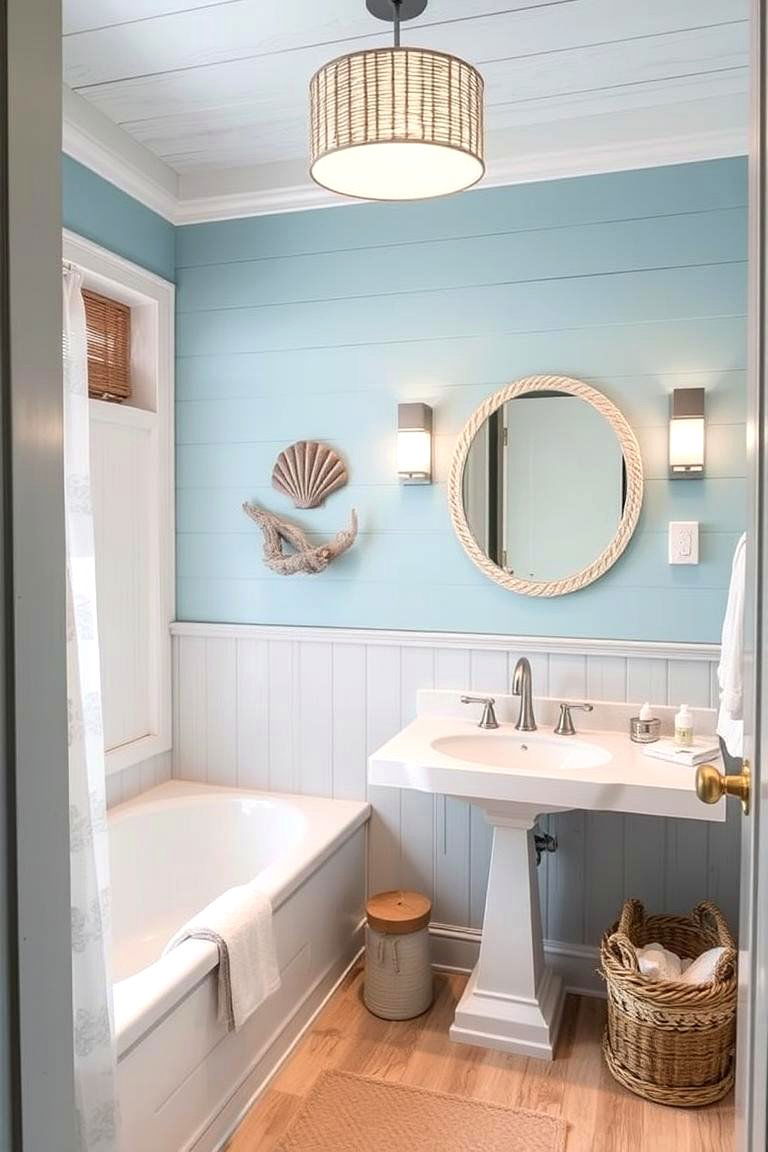 Coastal Vibes - 24 Basement Bathroom Ideas
