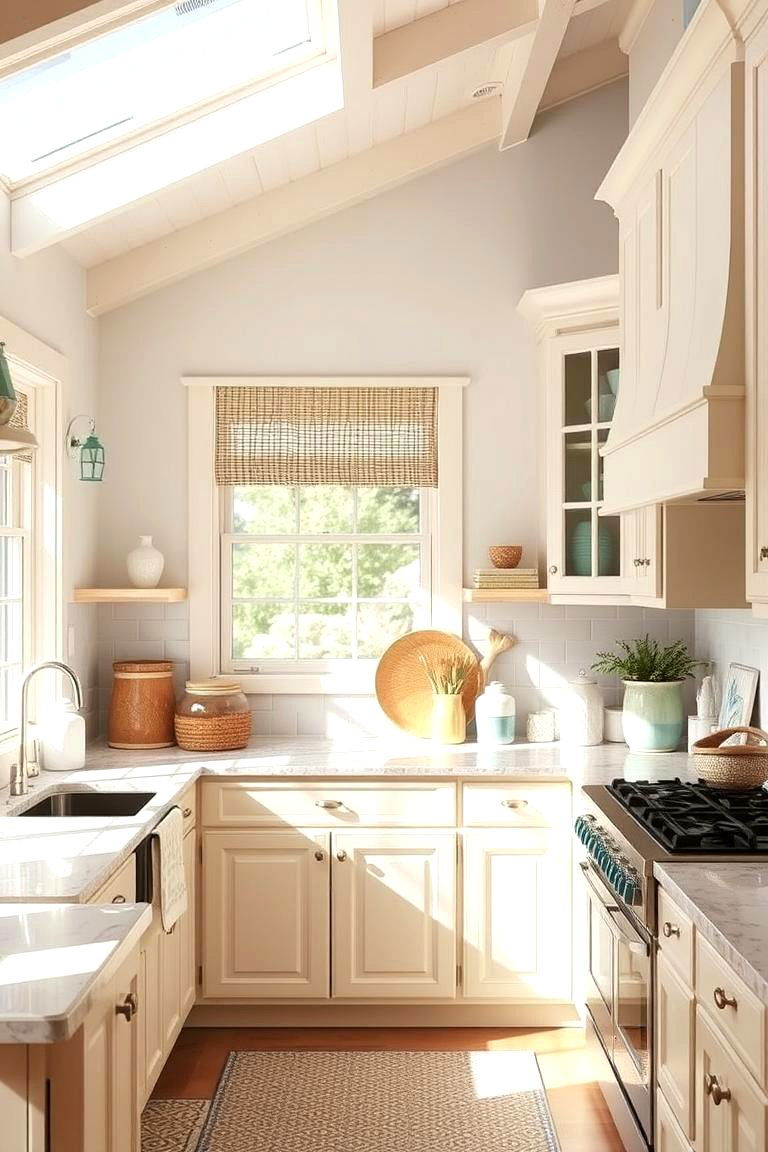 Coastal Vibes - 24 Kitchens With Beige Kitchen Cabinets