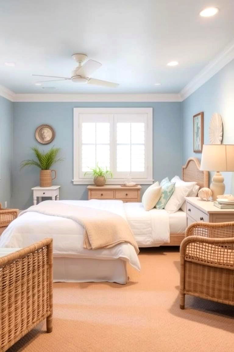 Coastal Vibes Basement Bedroom - 24 Basement Bedroom Ideas