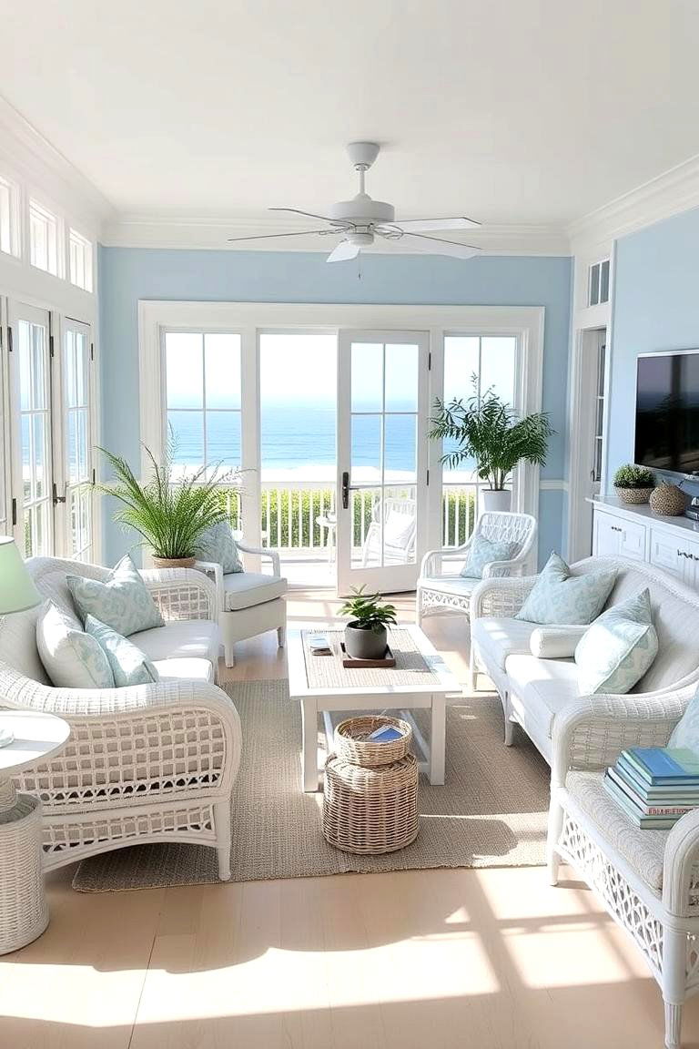 Coastal Vibes - 24 Aesthetic Living Room Ideas