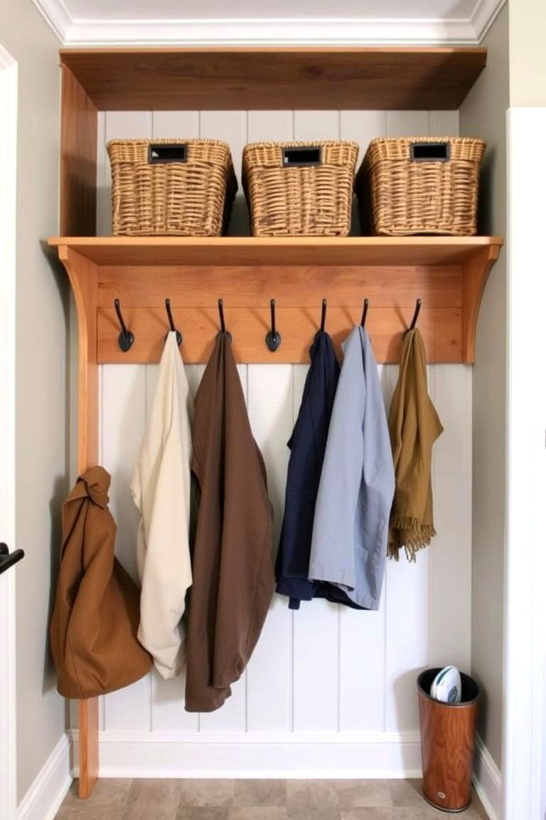 Coat Rack with Integrated Shelving - 24 Mudroom Storage Ideas