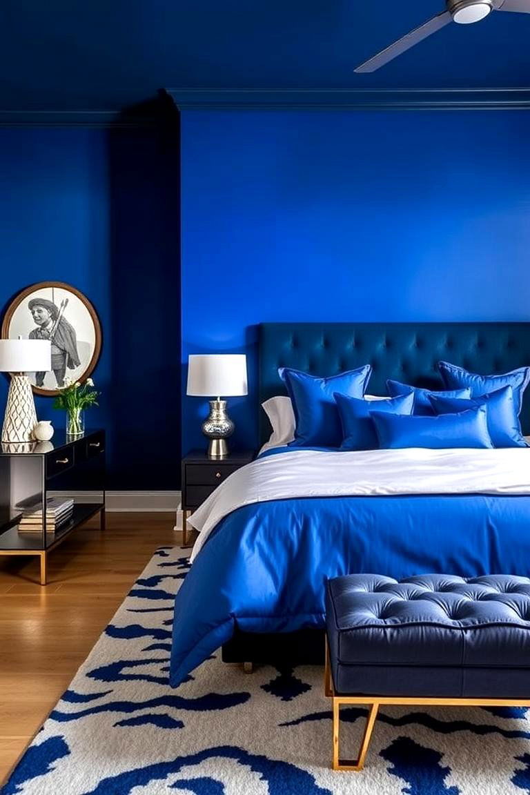 Cobalt Blue Boldness - 24 Blue Bedroom Ideas