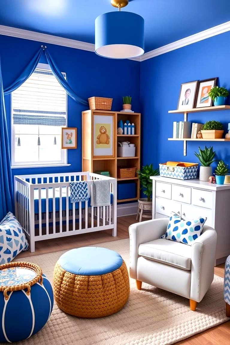 Cobalt Blue Playful Decor - 24 Blue Nursery Ideas