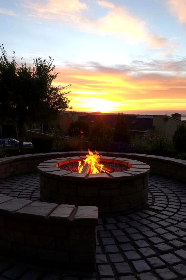 Cobblestone Fire Pit - 24 Stone Fire Pit Ideas