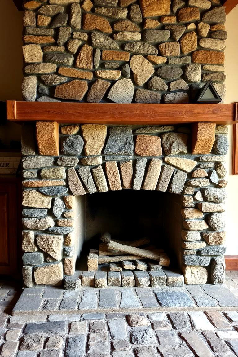 Cobblestone Fireplace - 24 Rustic Fireplaces