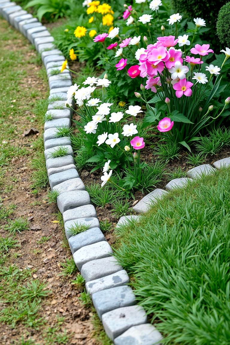 Cobblestone Garden Edging - 24 Stone Garden Edging Ideas