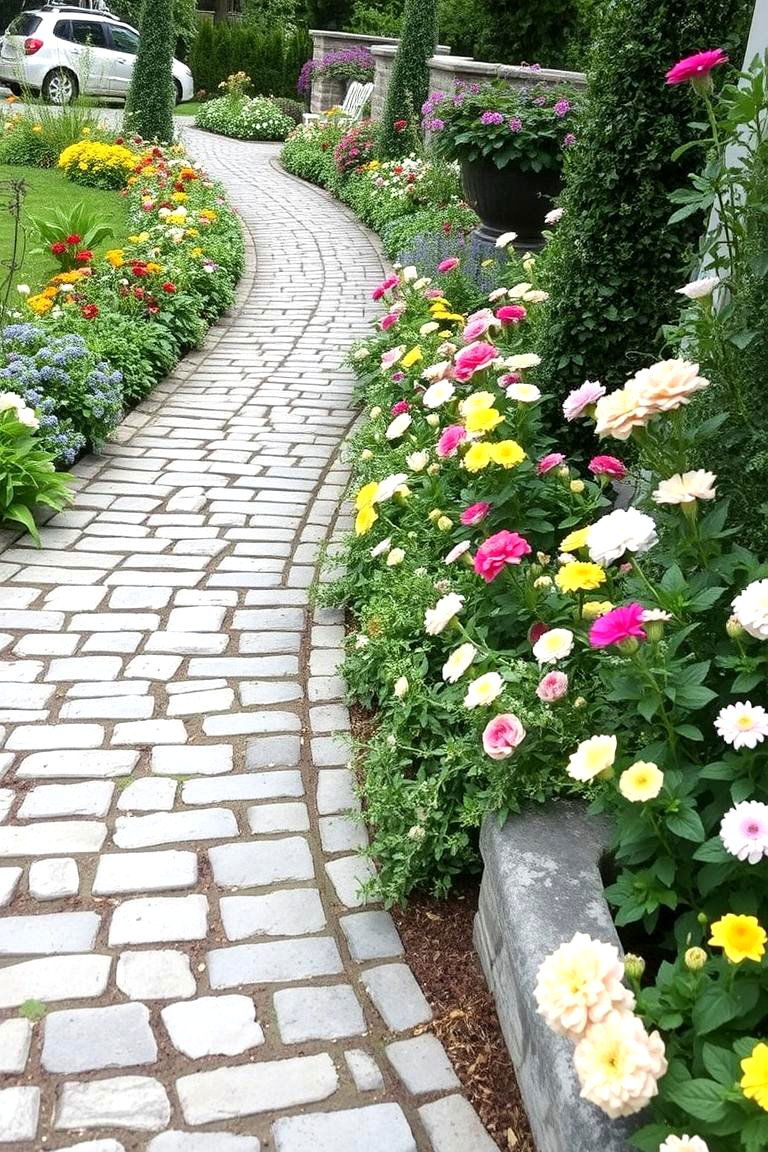 Cobblestone Paths for Timeless Beauty - 24 Natural Walkway Ideas