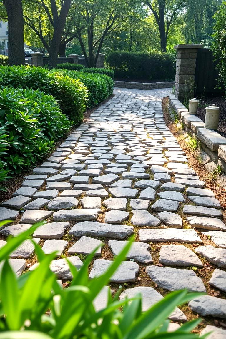 Cobblestone Pathway - 24 Farmhouse Walkway Ideas