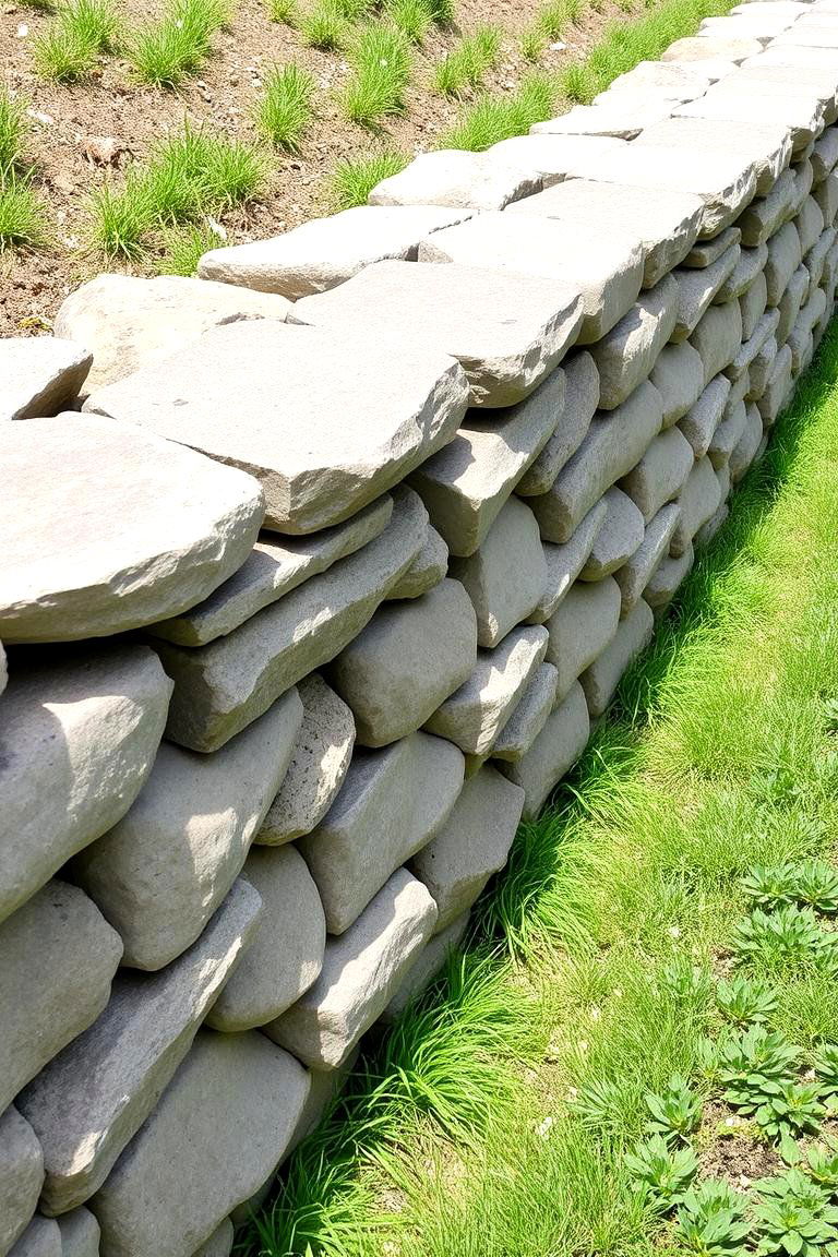 Cobblestone Retaining Wall - 24 Natural Rock Retaining Wall Ideas