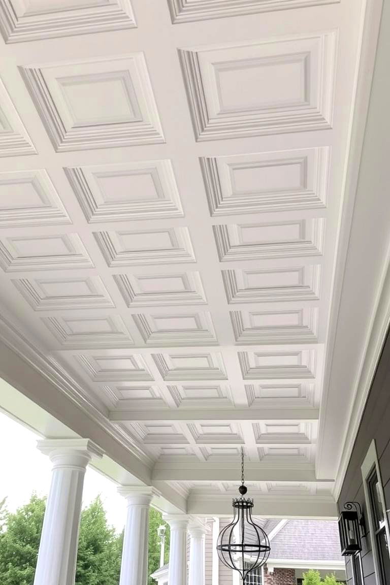 Coffered Ceiling Detail - 24 Porch Ceiling Ideas