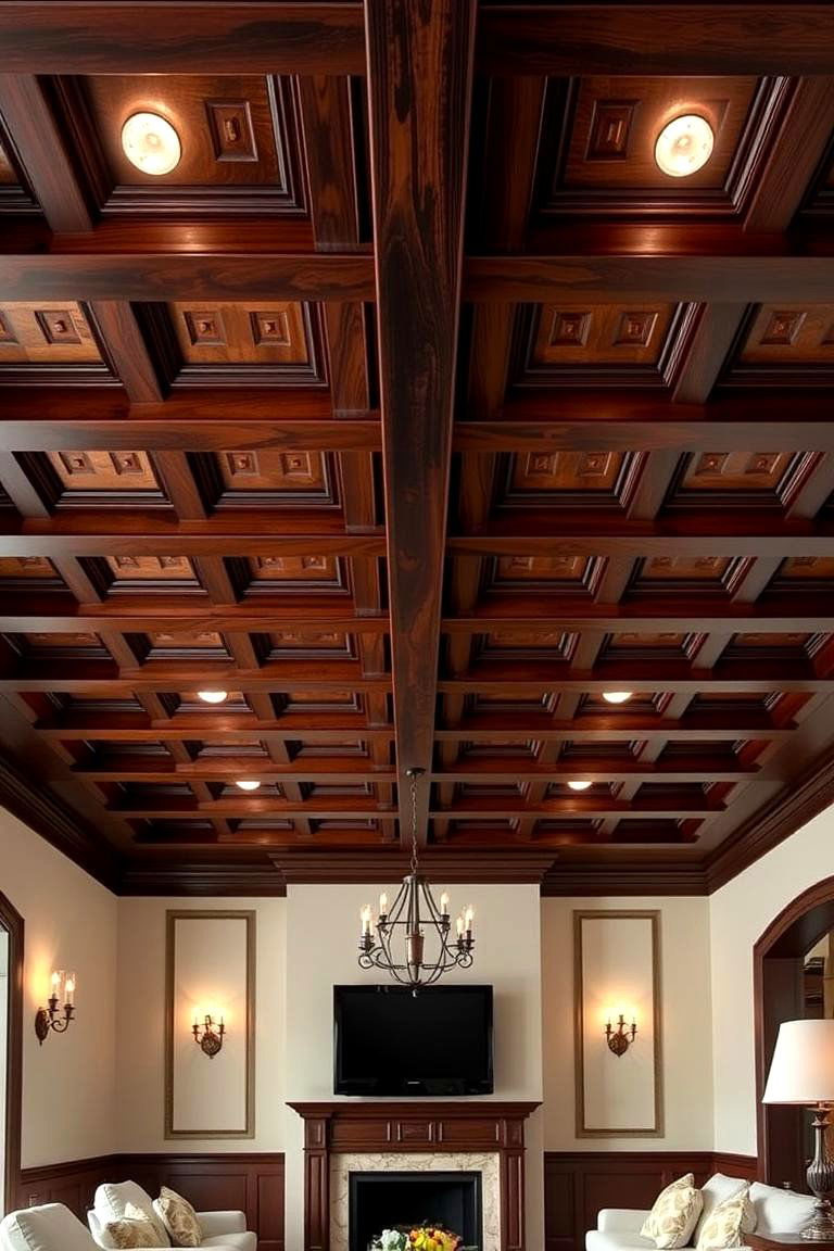 Coffered Wood Ceiling - 24 Wood Ceiling Ideas